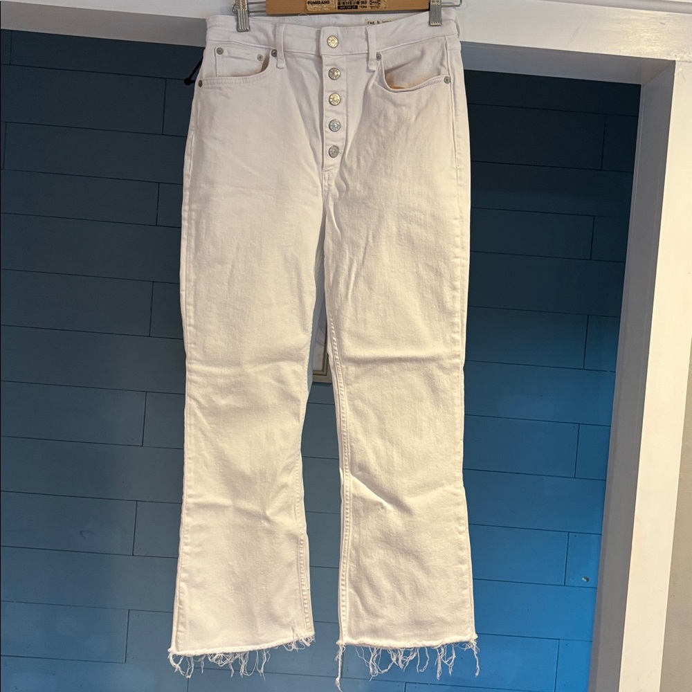 Rag & Bone Casey High-Rise Ankle Flare in Optic White